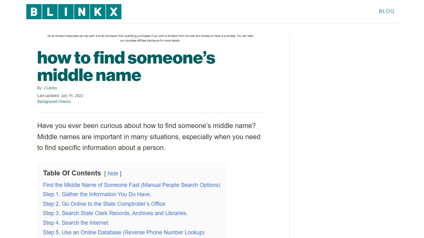 how to find someone’s middle name - blinkx.com